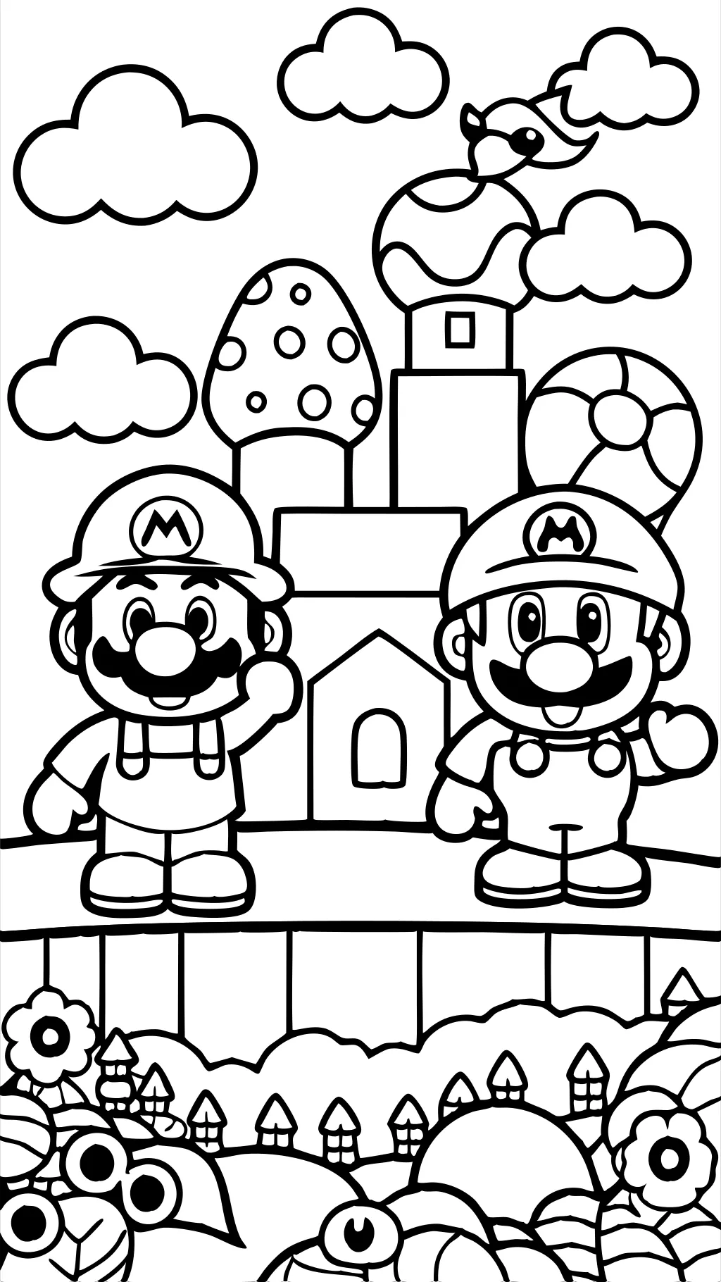 mario brothers coloring pages